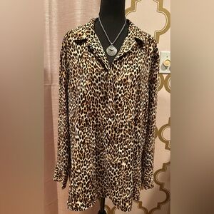 Worthington Long Sleeve Animal Print Tunic